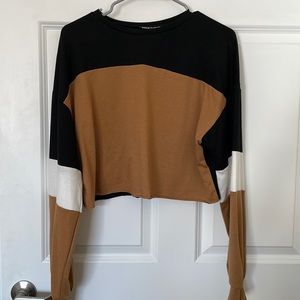 Striped Cropped Long Sleeve Shirt